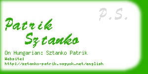 patrik sztanko business card